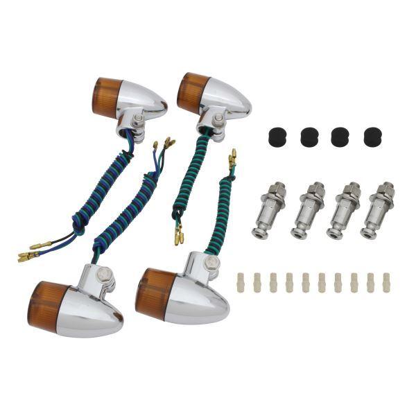 XJR1300(2000-2006) 用 砲弾タイプ ウインカーKIT メッキボディ/オレンジレンズ｜ポッシュフェイス/POSH
