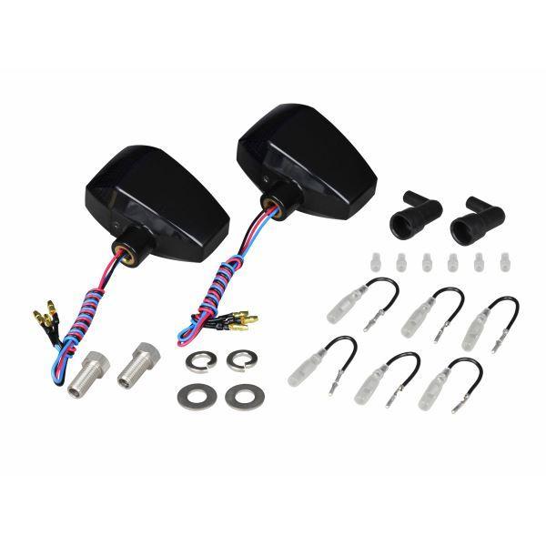 汎用 ZRタイプ LEDウインカースタンダードレンズ(ダイヤカット) 2個入 ダブル仕様 ブラックボディ/スモークレンズ｜ポッシュフェイス/POSH
