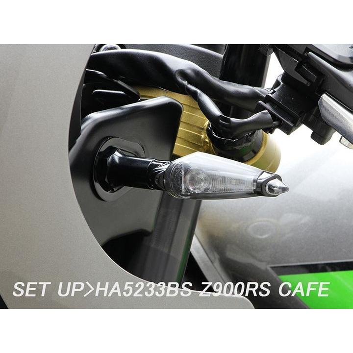 Z900RS(18-19/ZR900C)用 LEDダガーウインカーkit(メッキ×クリアレンズ)｜ハリケーンの画像