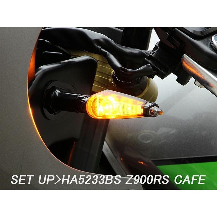 Z900RS(18-19/ZR900C)用 LEDダガーウインカーkit(メッキ×スモークレンズ)｜ハリケーンの画像