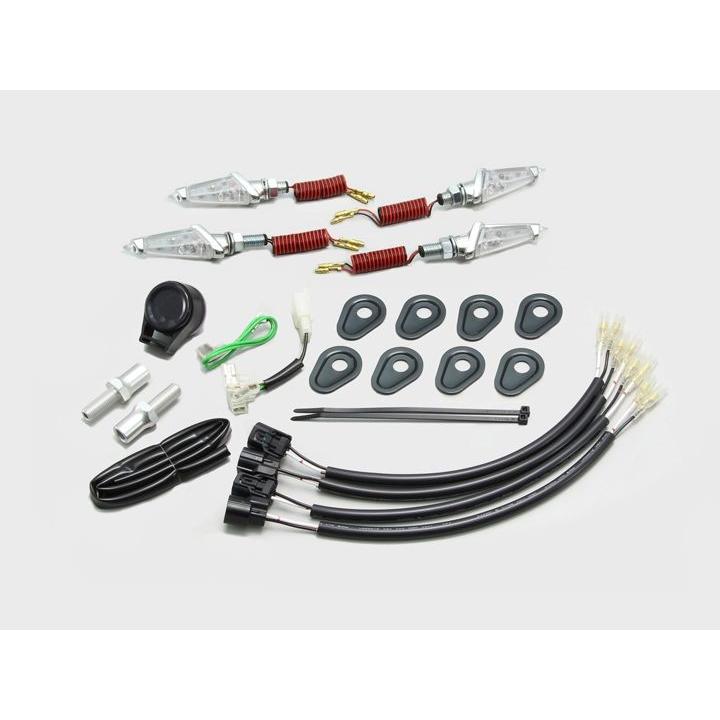 Z900RS/CAFE(18-19/ZR900C)用 LEDダガーウインカーkit(メッキ×クリアレンズ)｜ハリケーン