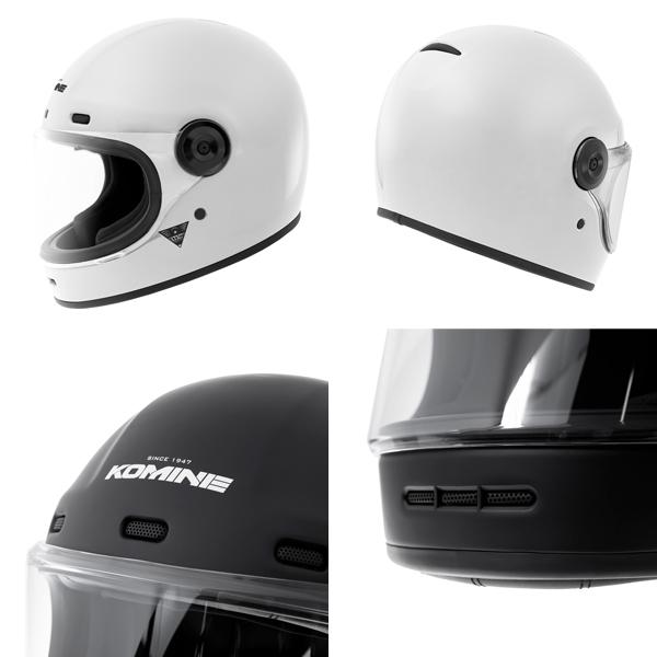 コミネ（Komine） HK-190 ネオレトロフルフェイスヘルメット Pearl