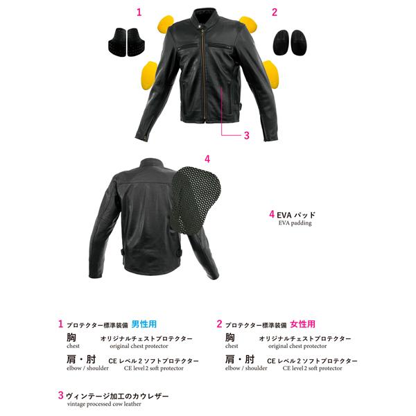 コミネ（Komine） LJ-5343 シングルライダースレザージャケット