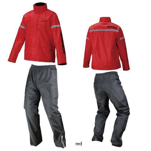 KOMINE RK-543 STQレインウェア XL レッド コミネ（Komine） RK-543 STD レインウェア 03-543 : 二輪用品店
