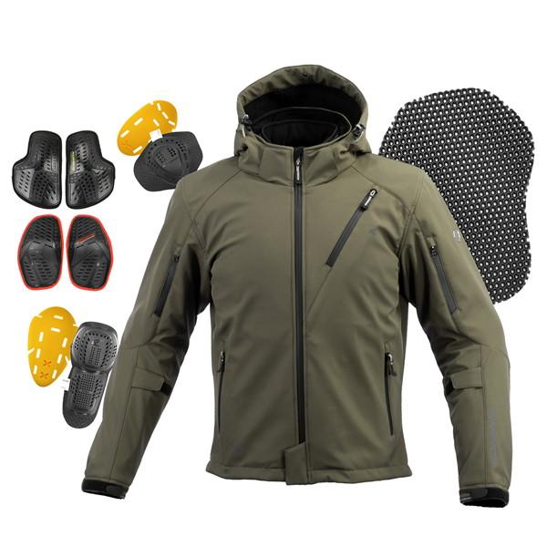 コミネ 2022-2023秋冬モデル JK-5792 プロテクトソフトシェルウィンターパーカ-IFU（ネオオリーブ） サイズ L KOMINE コミネ（Komine） JK-5792 プロテクト ソフトシェル ウィンターパーカ