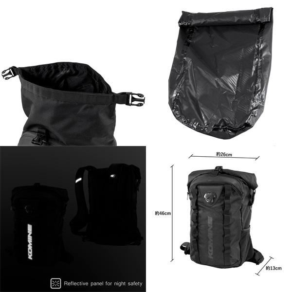 コミネ（Komine） SA-253 WPバックパック 22L Black : 二輪用品店