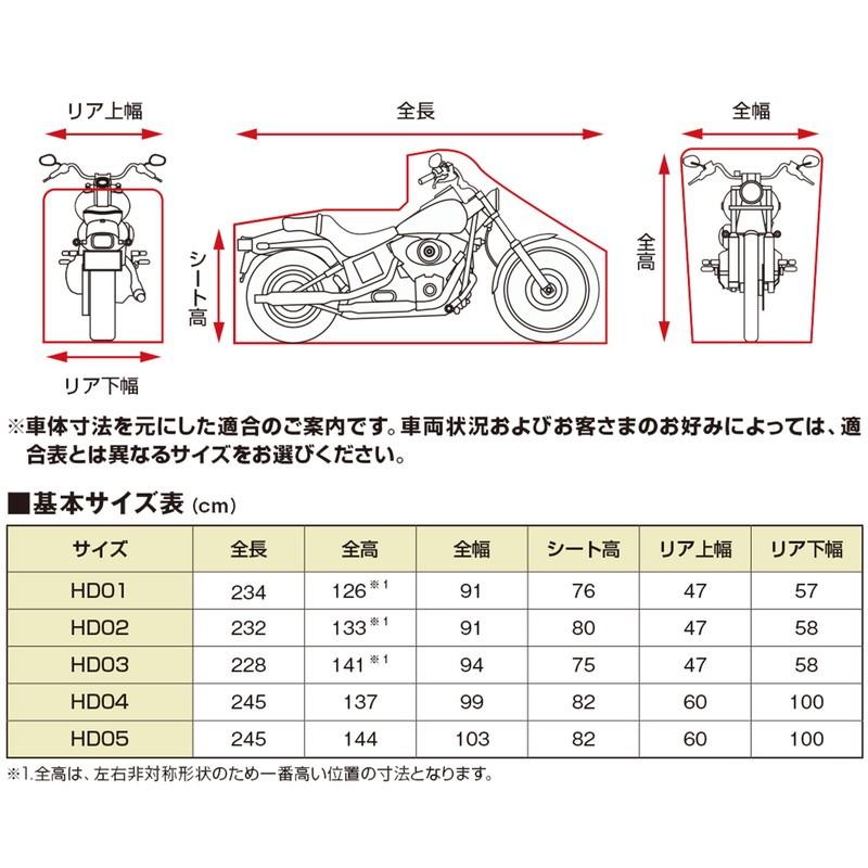 デイトナ 16812 バイク用カバー ブラックカバー ウォーターレジスタント ライト ハーレーダビッドソン専用 HD02の画像