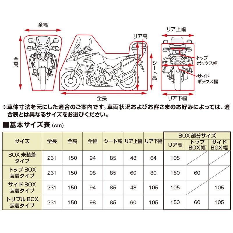 デイトナ 16817 バイク用カバー ブラックカバー ウォーターレジスタント ライト アドベンチャー専用 トップBOX装着タイプの画像