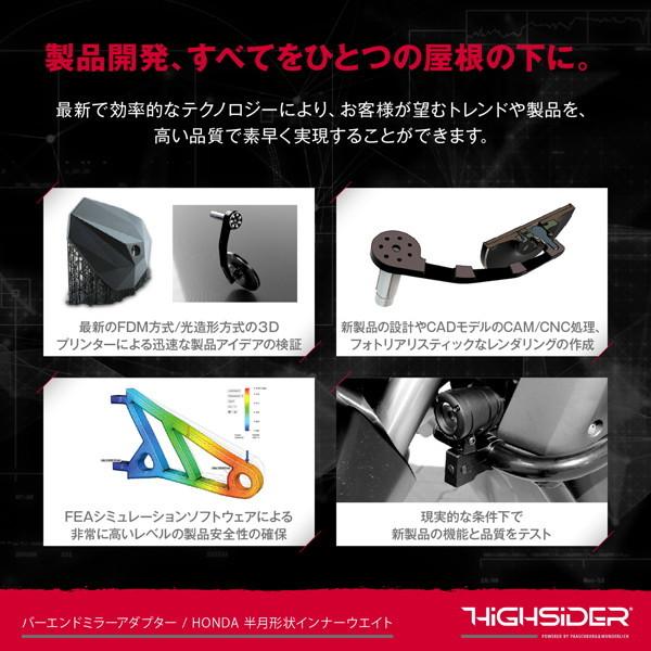 デイトナ 29181 HIGHSIDER (ハイサイダー) バイク用 バーエンドミラーアダプター HONDA 半月形状インナーウエイト装着車用 左右セット｜motostyle｜06