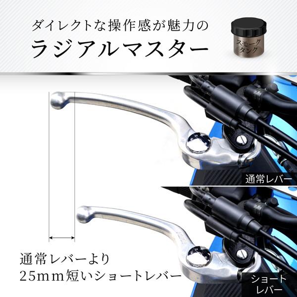 デイトナ 39984 NISSIN(ニッシン) バイク用 ラジアル ブレーキマスターシリンダー 縦型5/8(横型11mm - 1/2相当) ブラックボディ/シルバーレバー スモークタンク｜motostyle｜02