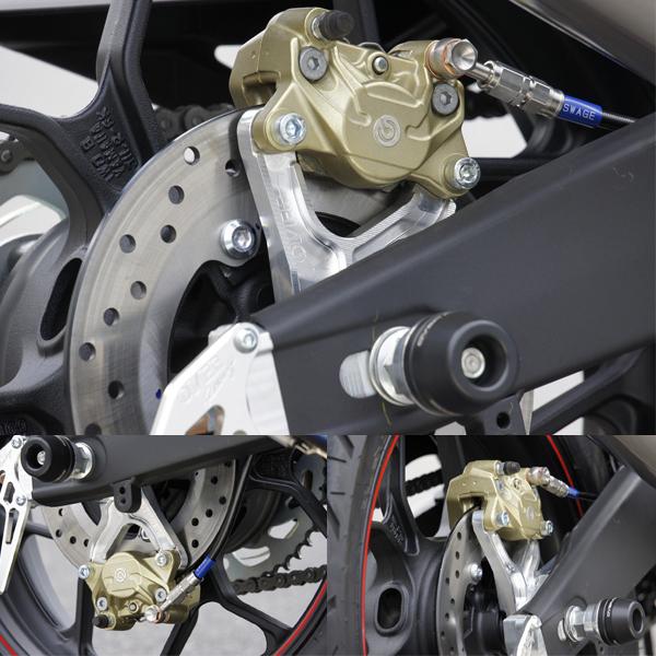 OVER Racing 83-35-21 YZF-R25 リア キャリパーサポート ブレンボ2P(カニ)用 シルバーの画像