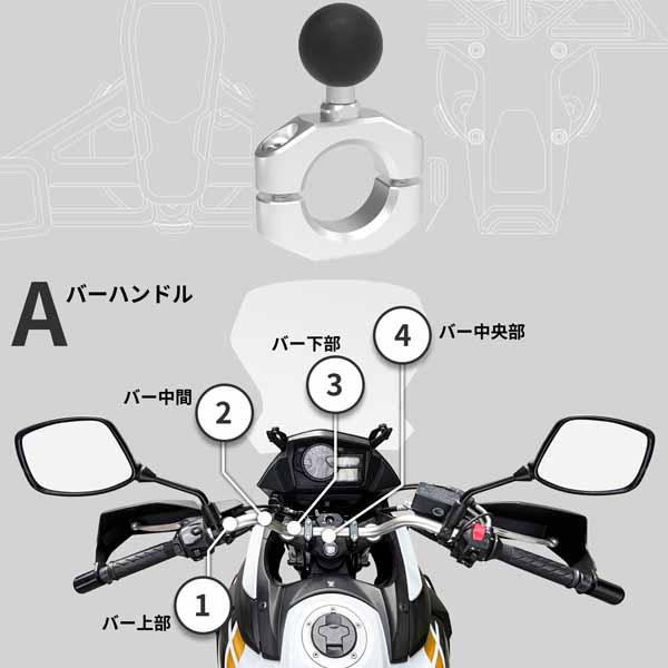 バイク用　スマホホルダー　サインハウス　22.2㎜　美品 B＋COM（ビーコム） サインハウス マウントシステム セカンド パイプ