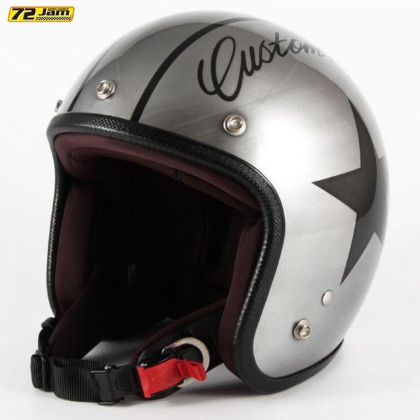 72JAM JET HELMET 72JAM Helmet JCP-30 IRON STAR エフェクトシルバー