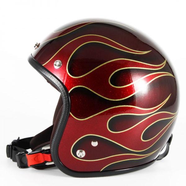 72JAM JET HELMET 72JAM Helmet JCP-41 FLAMES レッドフレークベース