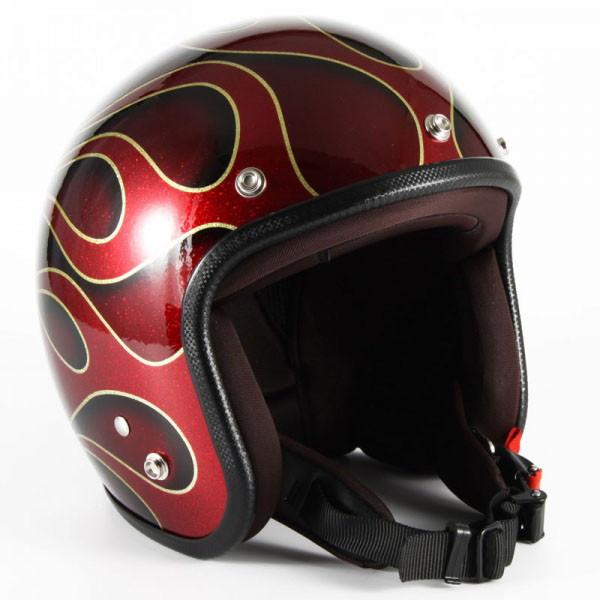 72JAM JET HELMET 72JAM Helmet JCP-41 FLAMES レッドフレークベース