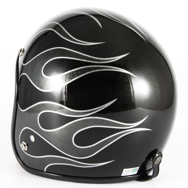 72JAM JET HELMET 72JAM Helmet JCP-42 FLAMES ブラックフレークベース