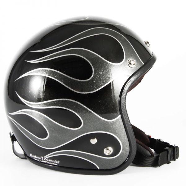 72JAM JET HELMET 72JAM Helmet JCP-42 FLAMES ブラックフレークベース
