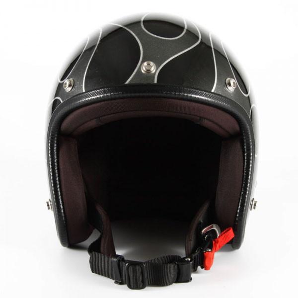 72JAM JET HELMET 72JAM Helmet JCP-42 FLAMES ブラックフレークベース