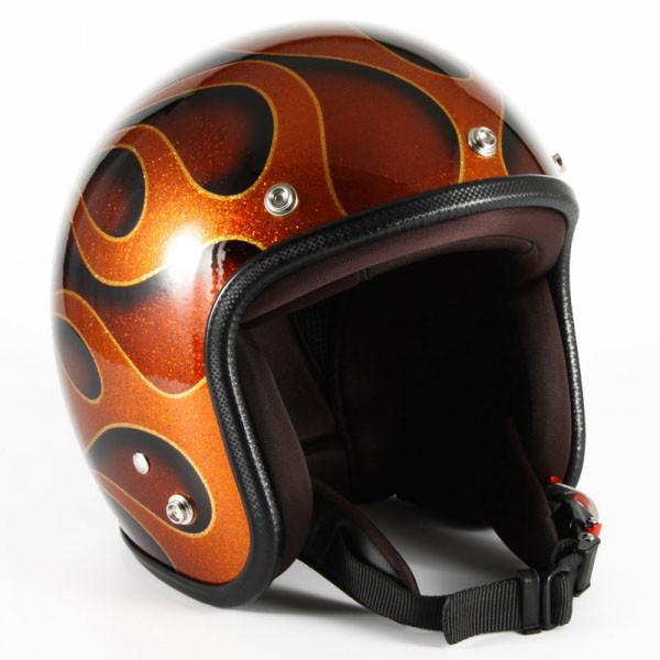 72JAM JET HELMET 72JAM Helmet JCP-43 FLAMES オレンジフレークベース