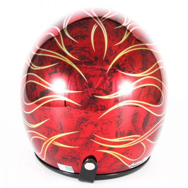 72JAM JET HELMET 72JAM Helmet JCP-45 FLAMES T-2 レッドメッキベース