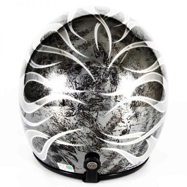 72JAM　JCP-46　T2ヘルメット ブラック メッキ シルバー 72JAM JET HELMET 72JAM Helmet JCP-46 FLAMES T-2 ブラックメッキ