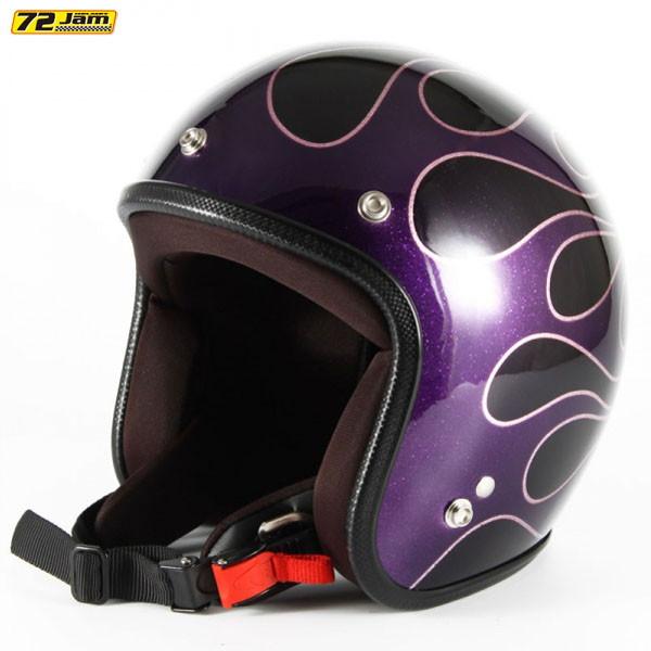 72JAM JET HELMET 72JAM Helmet JCP-47 FLAMES パープルベース グロス