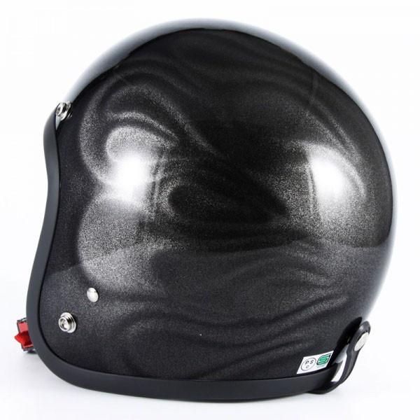 72JAM JET HELMET 72JAM Helmet JG-23L GHOST FLAME ブラック グロス