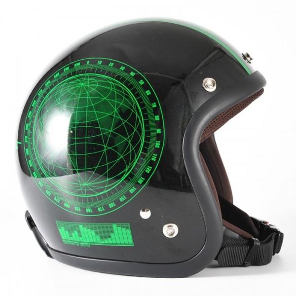 l*a様 72JAM ジェットヘルメット グリーン ラメ フリーサイズ バイク 72JAM JET HELMET 72JAM JET JJ-23 BEACON（ブラック） グリーン