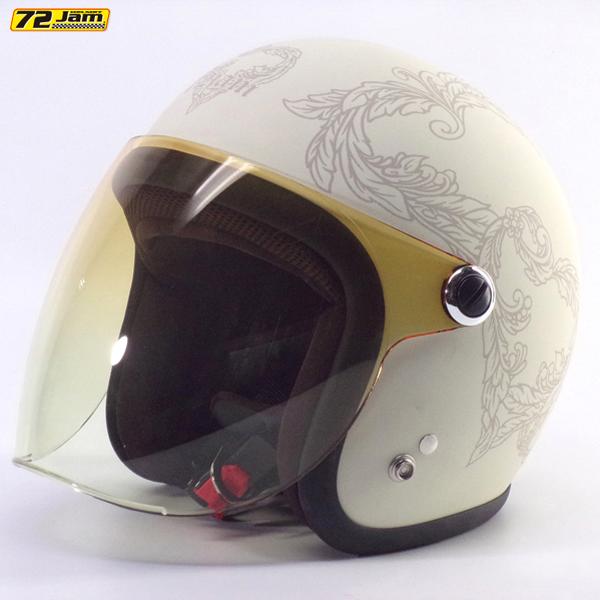 72JAM JET HELMET 72JAM JET JJ-27 HEART（アイボリー） アイボリー