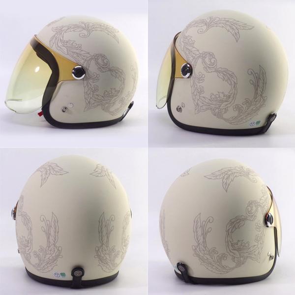 72JAM JET HELMET 72JAM JET JJ-27 HEART（アイボリー） アイボリー