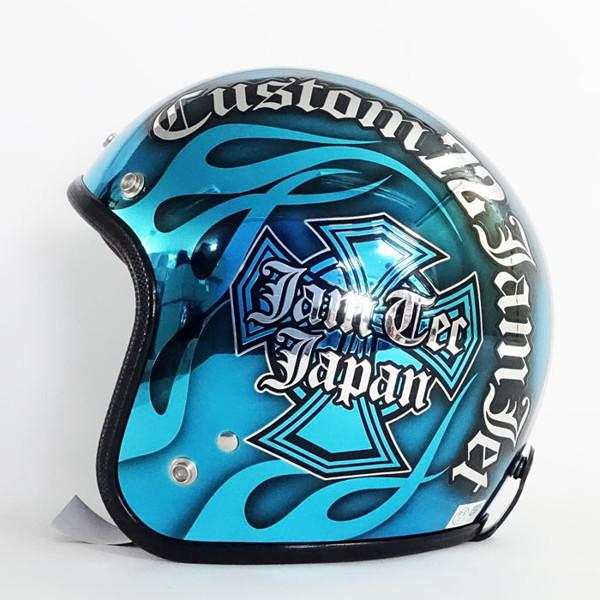 72JAM jet カスタムヘルメット（ブルー） 72JAM JET HELMET 72JAM Helmet IP-1002 カスタム72JAM フレイムス New