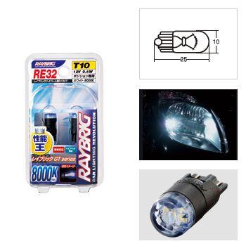ケルビン レイブリッグ ハイパーLEDバルブ T10(12V 0.6W/8000K） ホワイト RE32