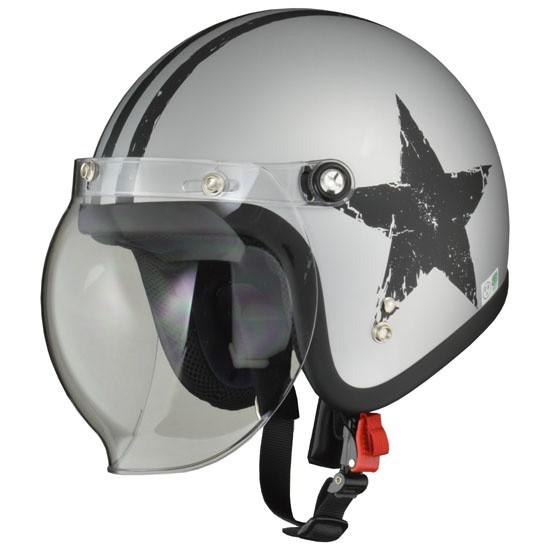 LEAD リード工業 ジェットヘルメット RT-10 シルバー リード工業 MOUSSE STAR SILVER（スターシルバー） シールド付き