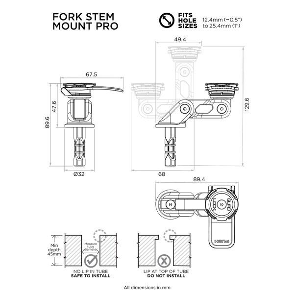 QUAD LOCK モーターサイクル フォークステムマウント PRO