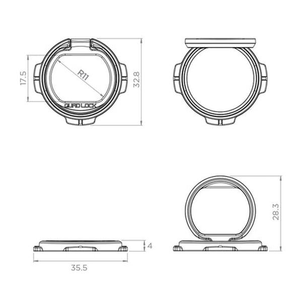QUAD LOCK クアッドロックケース専用 スマートフォンリング + カラビナ
