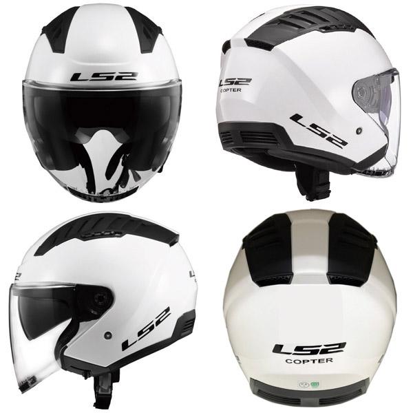 LS2 Copter ジェットヘルメット ホワイト　ポリマー LS2 HELMETS LS2 COPTER ジェットヘルメット ホワイト WHITE : 二輪