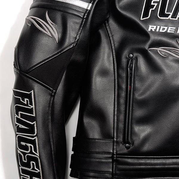 フラッグシップ FJ-W193G Vertex PUレザージャケット（ブラック