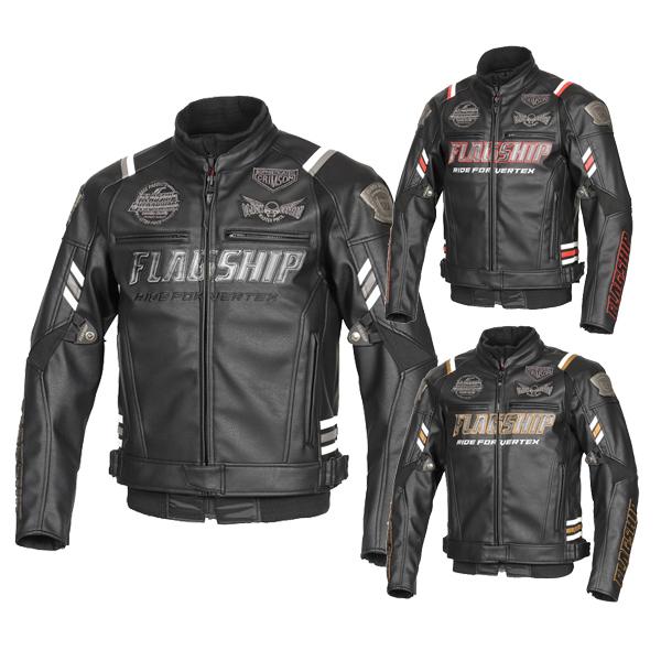 美品 FLAGSHIP FJ-W202G バーテックスPUレザージャケット L フラッグシップ（FLAGSHIP） FJ-W202G バーテックス PU レザー