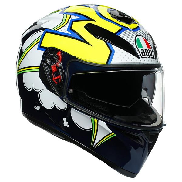 AGV K-3 SV MPLK 007-BUBBLE BLUE/WH/YELLOW FLUO フルフェイス