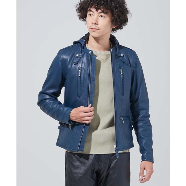 カドヤ] ジャケット FENNEL-2 メンズ ブルーグレイ カドヤ革ジャン普段着