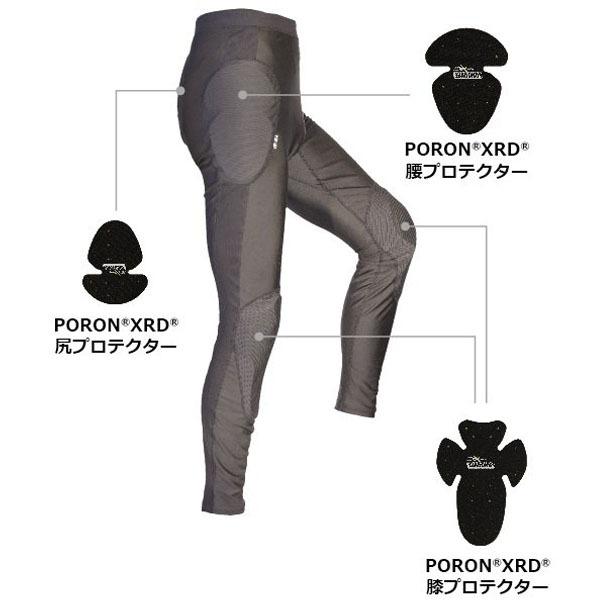 POWERAGE バイク用パンツレディースＭ−Ｌ 膝パッド付き ブラック POWERAGE PA-444 PORON プロテクトパンツ : 二輪用品店