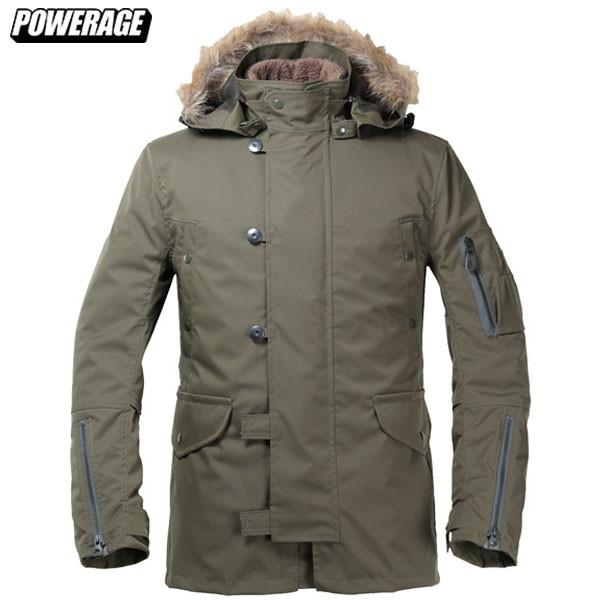 パワーエイジ　FURライダーズ オリーブ　『サイズXXL』 POWERAGE（パワーエイジ） PJ-23202 N-3Bライダース オリーブ : 二輪