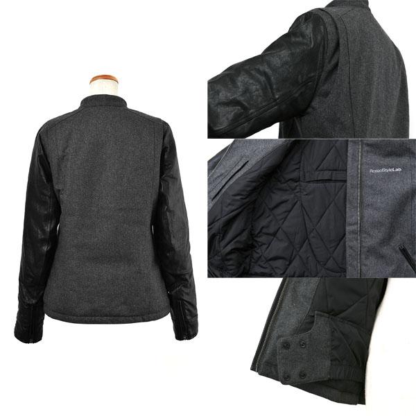 J-AMBLE ROJ-978 メルトンレザースリーブジャケット Rosso StyleLab(レディース) CHARCOAL_1