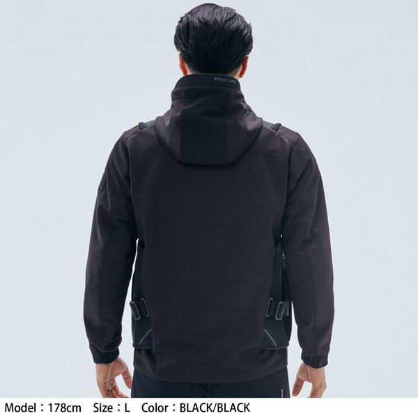 TAICHI RSタイチ RSJ347 オーバーラップ メッシュパーカ BLACK/BLACK