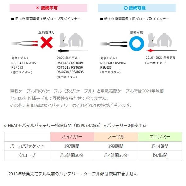 RSタイチ 電熱インナー サイズL RSU634 充電器バッテリーセット