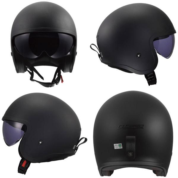 LS2 HELMETS LS2 SPITFIRE ジェットヘルメット マットブラック M-BLACK