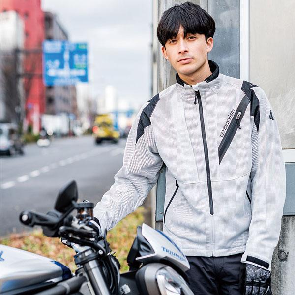 【特★48％引】アーバニズム UNJ-107（L）ホワイト メッシュジャケット J-AMBLE UNJ-107 ライドメッシュジャケット urbanism DUSTY WHITE