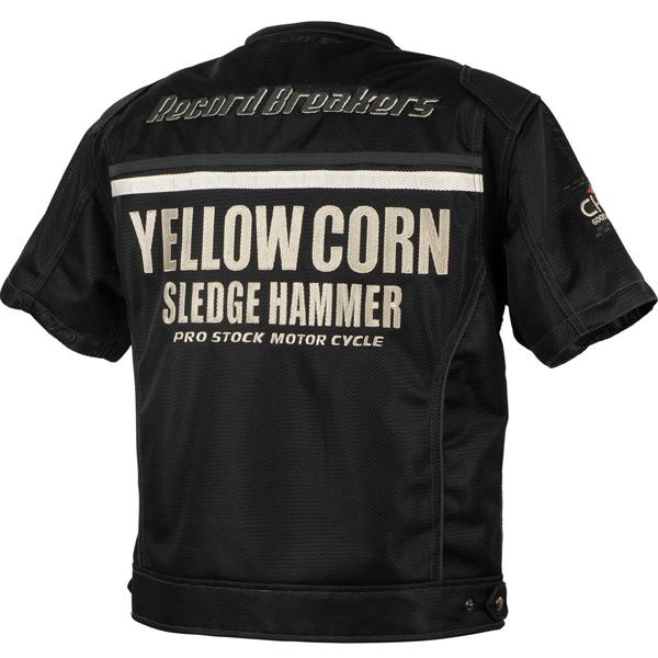 YELLOW CORN（イエローコーン） YMT-007 プロテクティブメッシュTシャツ ブラック-アイボリー_1