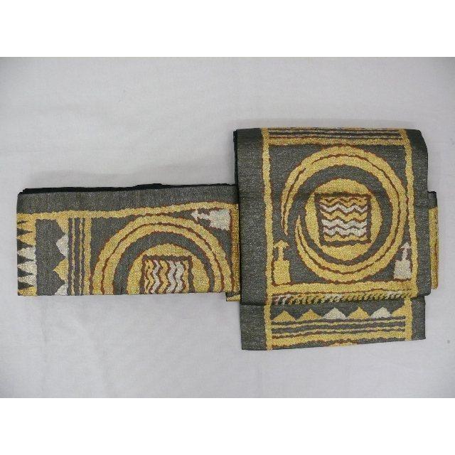 お1人様1点限り モダニズム2385 二重太鼓 作り帯 つけ帯 正絹 深緑ｘ金銀 未使用 袋帯 60 Off Www Esiba Tg