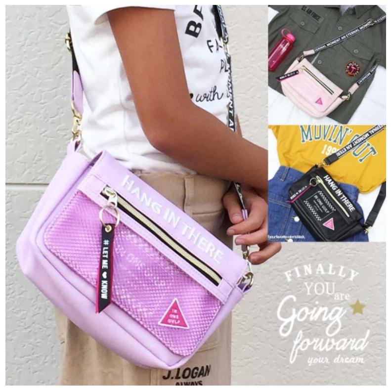 ショルダーバッグ ロゴメッシュショルダー バッグ キッズ 小学生 テープロゴ 韓国 ファッション | ブランド登録なし | 18